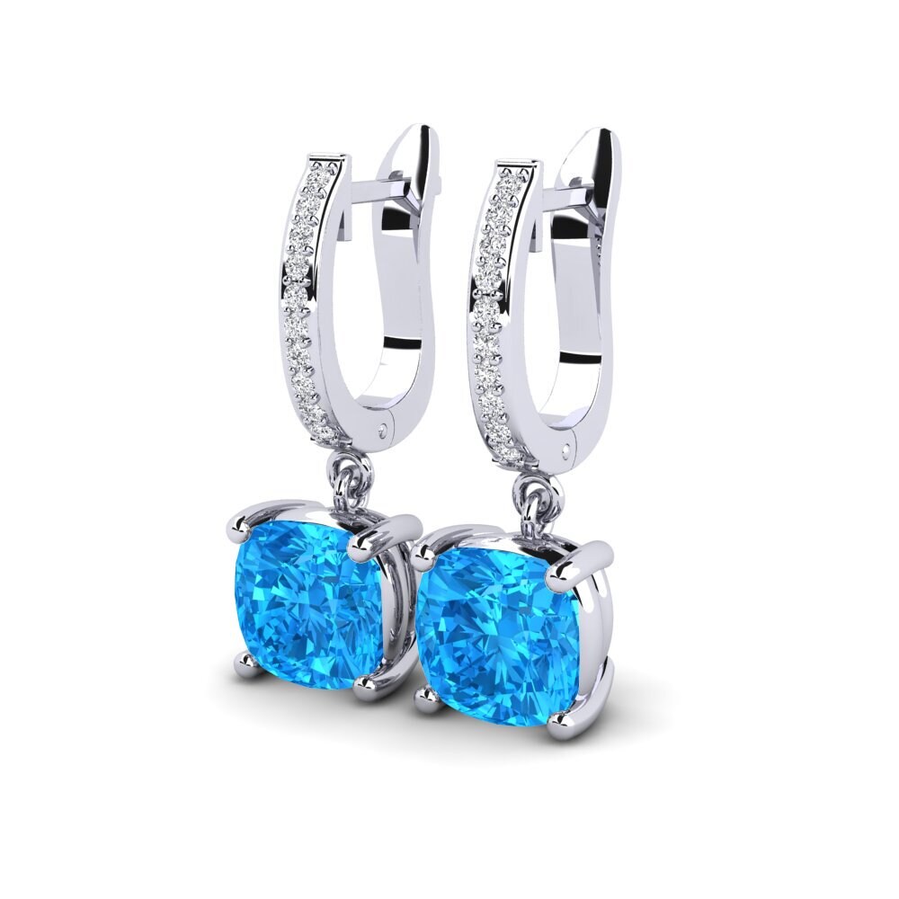 Topaze Bleue Boucle d'oreille femme Joshua