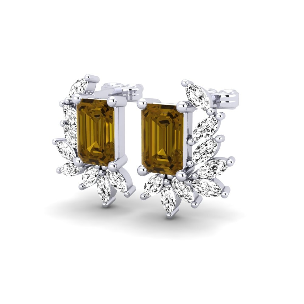 Đá Zircon Nâu Bông tai nữ Lilith