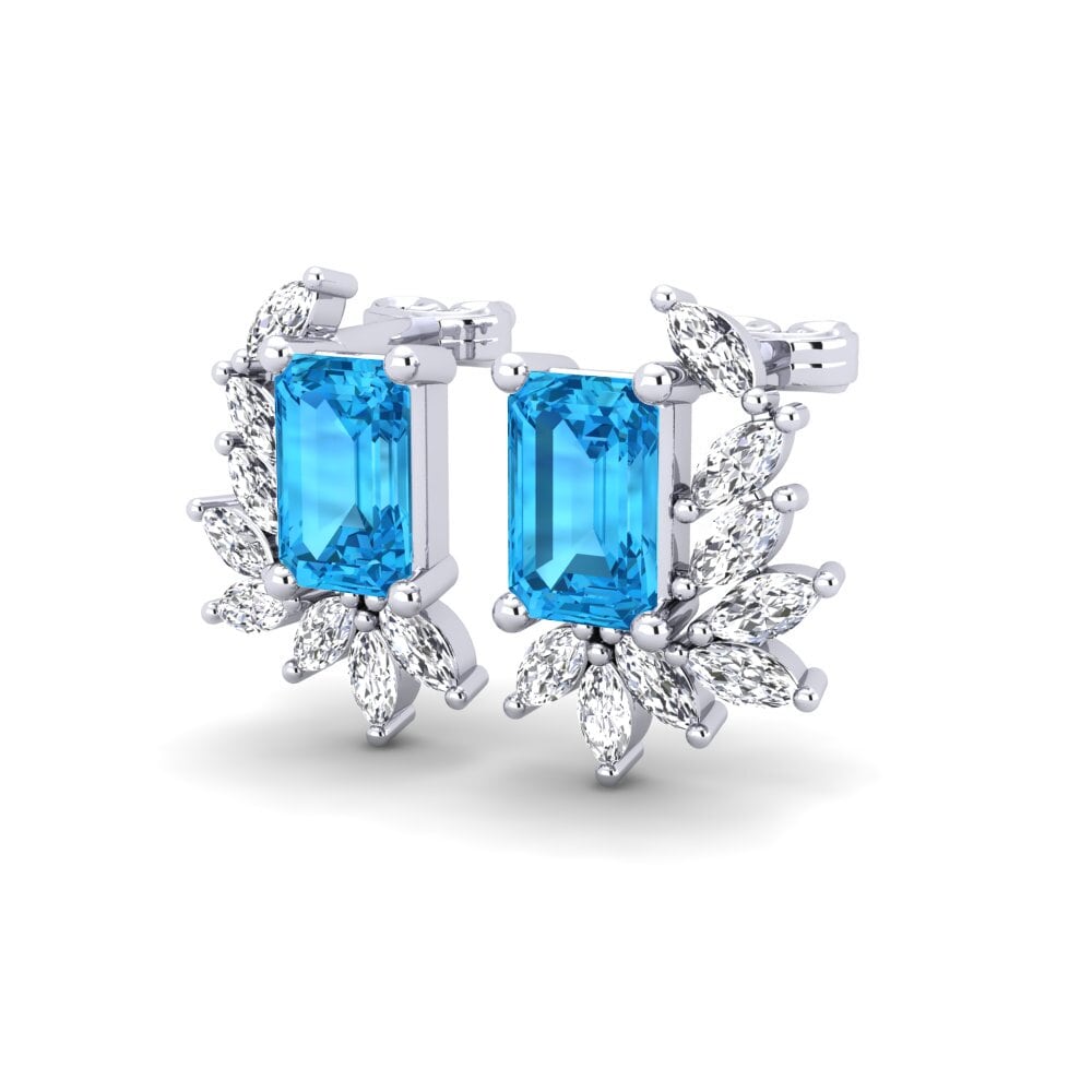 Topaze Bleue Boucle d'oreille femme Lilith