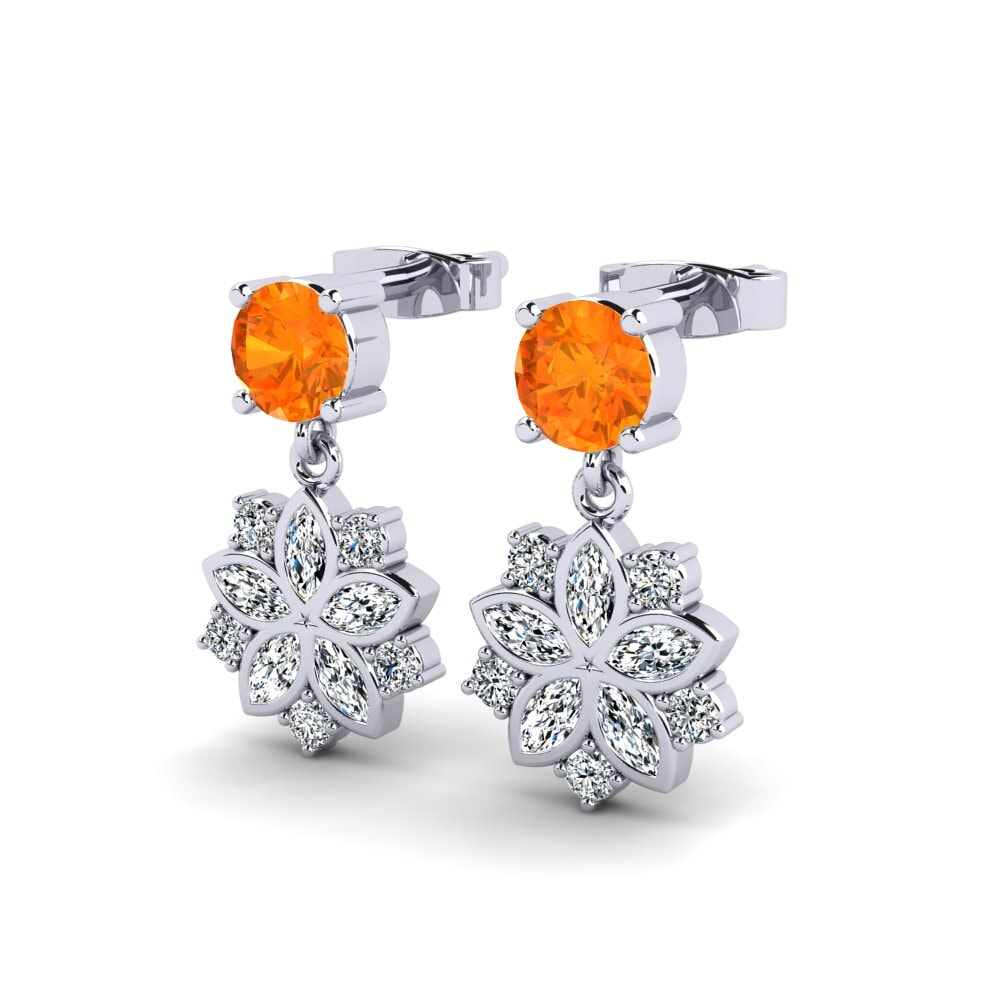 Orangefarbener Saphir Damen ohrring Lochan