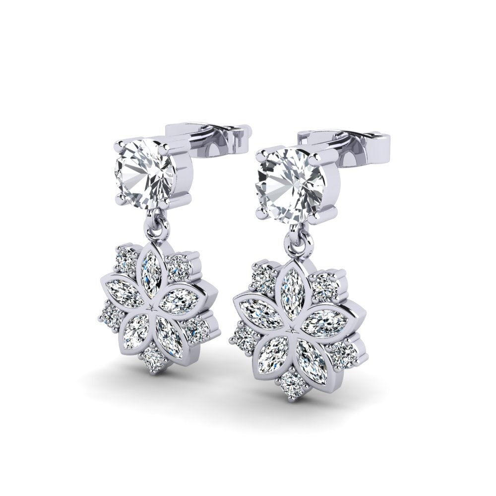 Đá Zircon Trắng Bông tai nữ Lochan