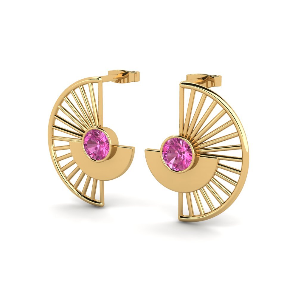 Đá Topaz Hồng Bông tai nữ Lor