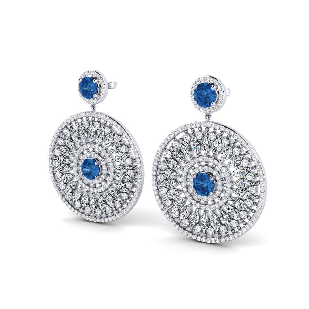 Zircônia azul escuro Brincos Feminino Neer
