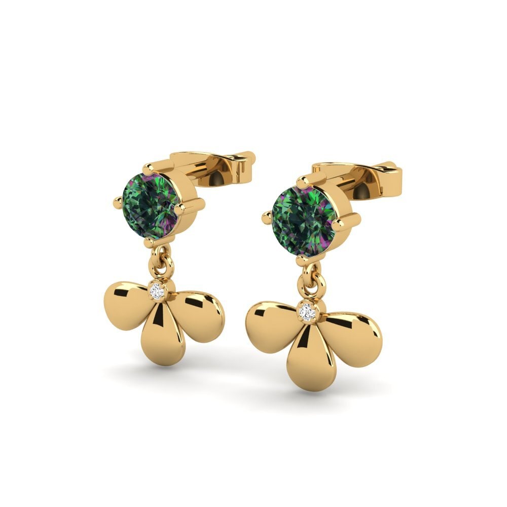 14ct Yellow Gold Mystic Topaz Women's Earring Nekesa