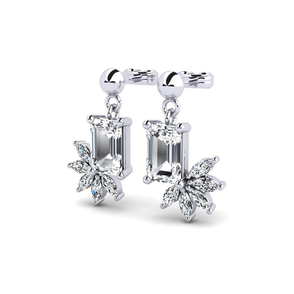 Đá Zircon Trắng Bông tai nữ Notah