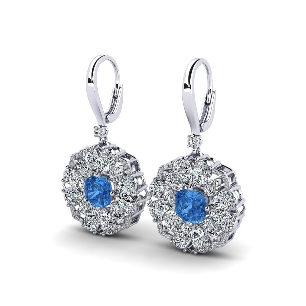Kussen Donker Blauwe Zirkoon Dames Oorbellen Roseann