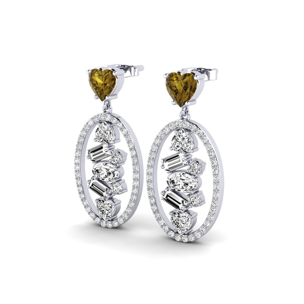 Đá Zircon Nâu Bông tai nữ Shanta