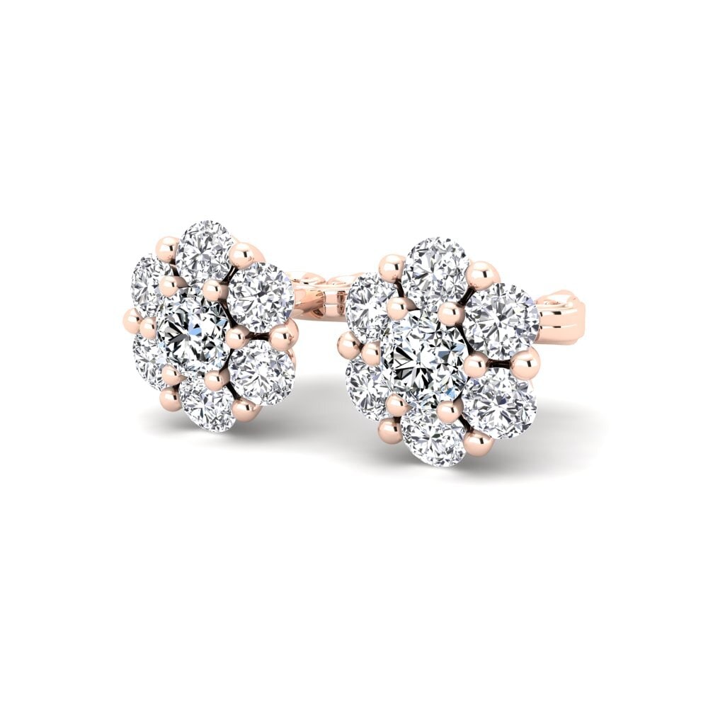 14ct Rose Gold Zirconia Women's Earring Yamask