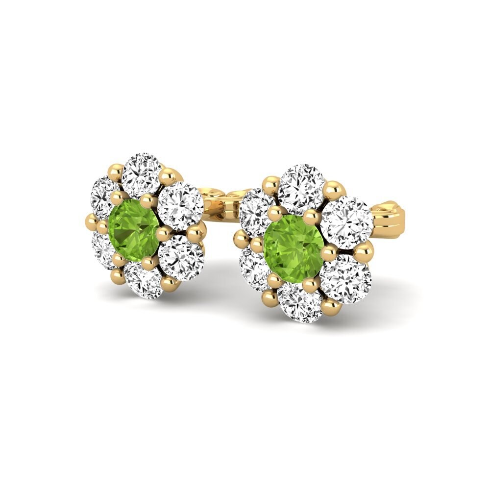 14ct Yellow Gold Peridot Women's Earring Yamask
