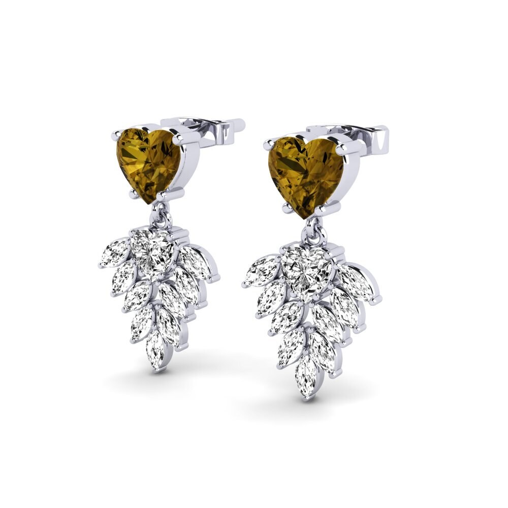 Đá Zircon Nâu Bông tai nữ Yash