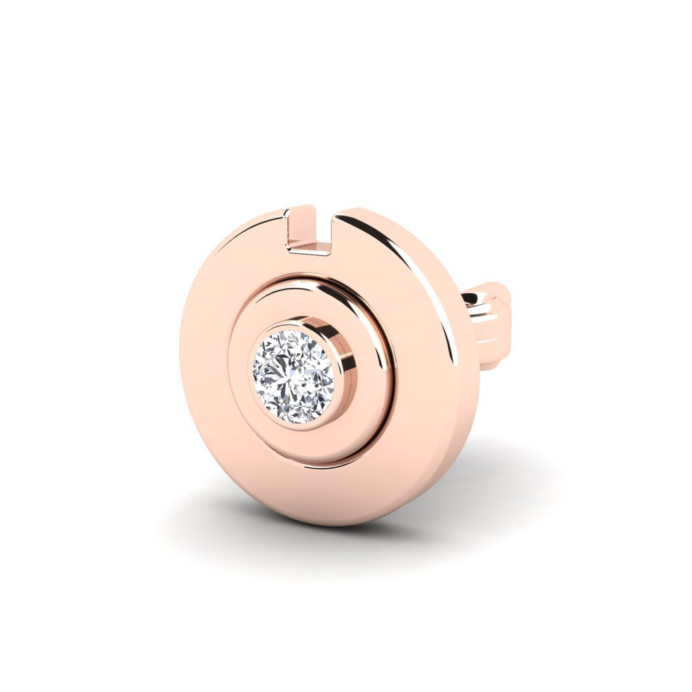 585 Červené zlato Diamant Brilliant Pánské náušnice Cascoon