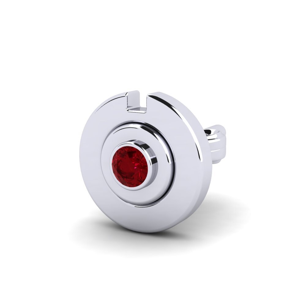 Red Zirconia Men's Earring Cascoon