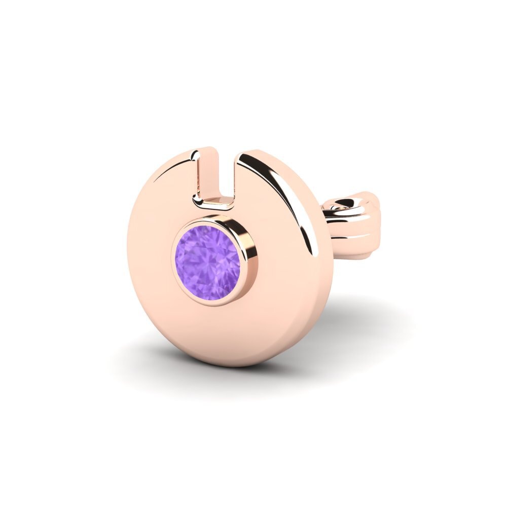 9k Oro Rosa Amatista Pendiente para hombre Cherrim