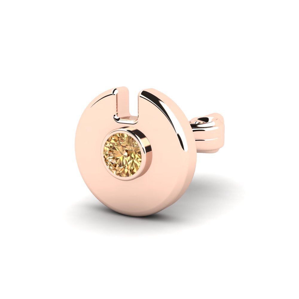18ct Rose Gold Brown Diamond Men's Earring Cherrim