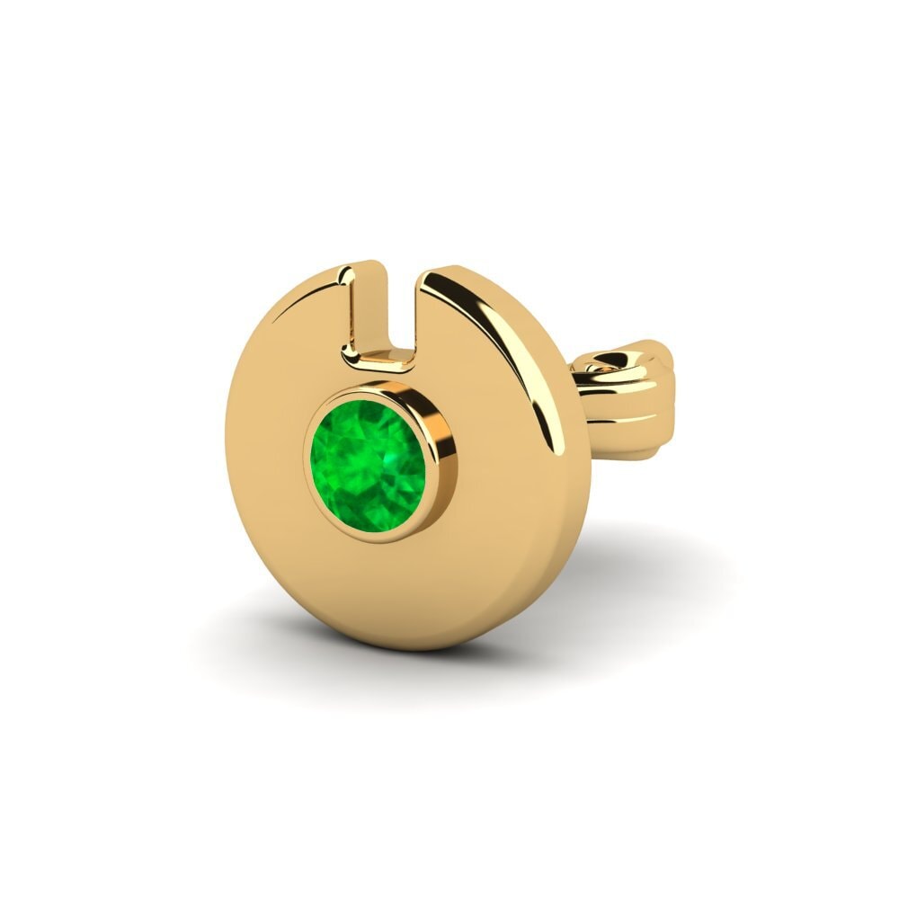 9ct Yellow Gold Emerald Men's Earring Cherrim