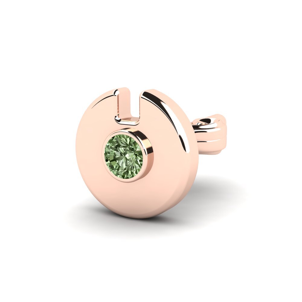 18k Oro Rosa Diamante Verde Pendiente para hombre Cherrim