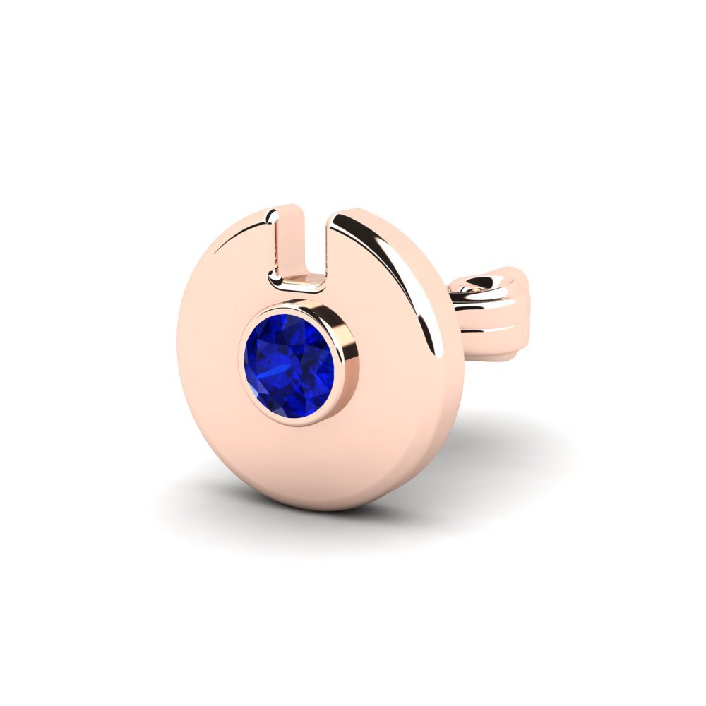 14ct Rose Gold Sapphire Men's Earring Cherrim