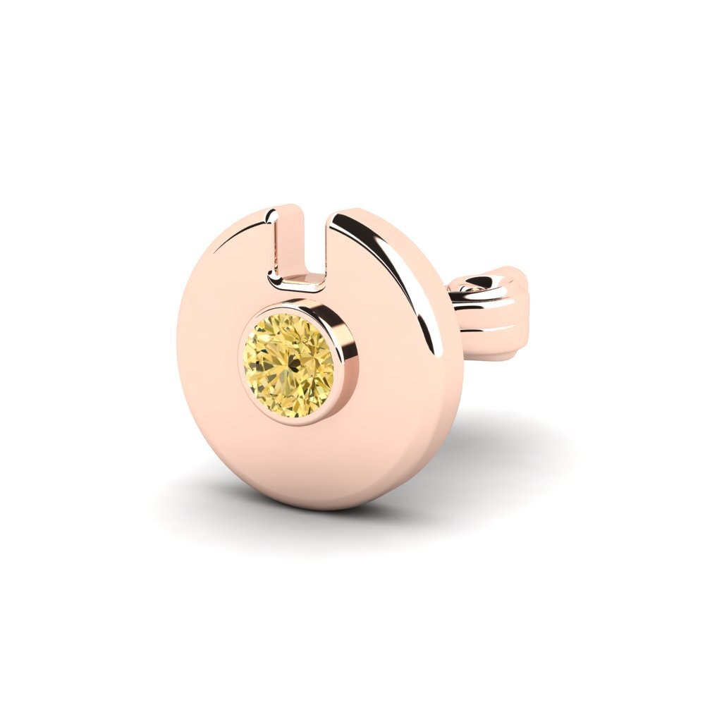 14ct Rose Gold Yellow Diamond Men's Earring Cherrim