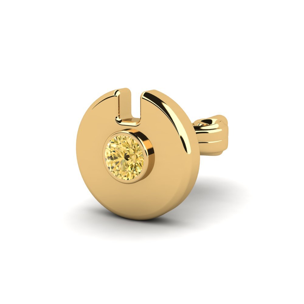 9ct Yellow Gold Yellow Diamond Men's Earring Cherrim