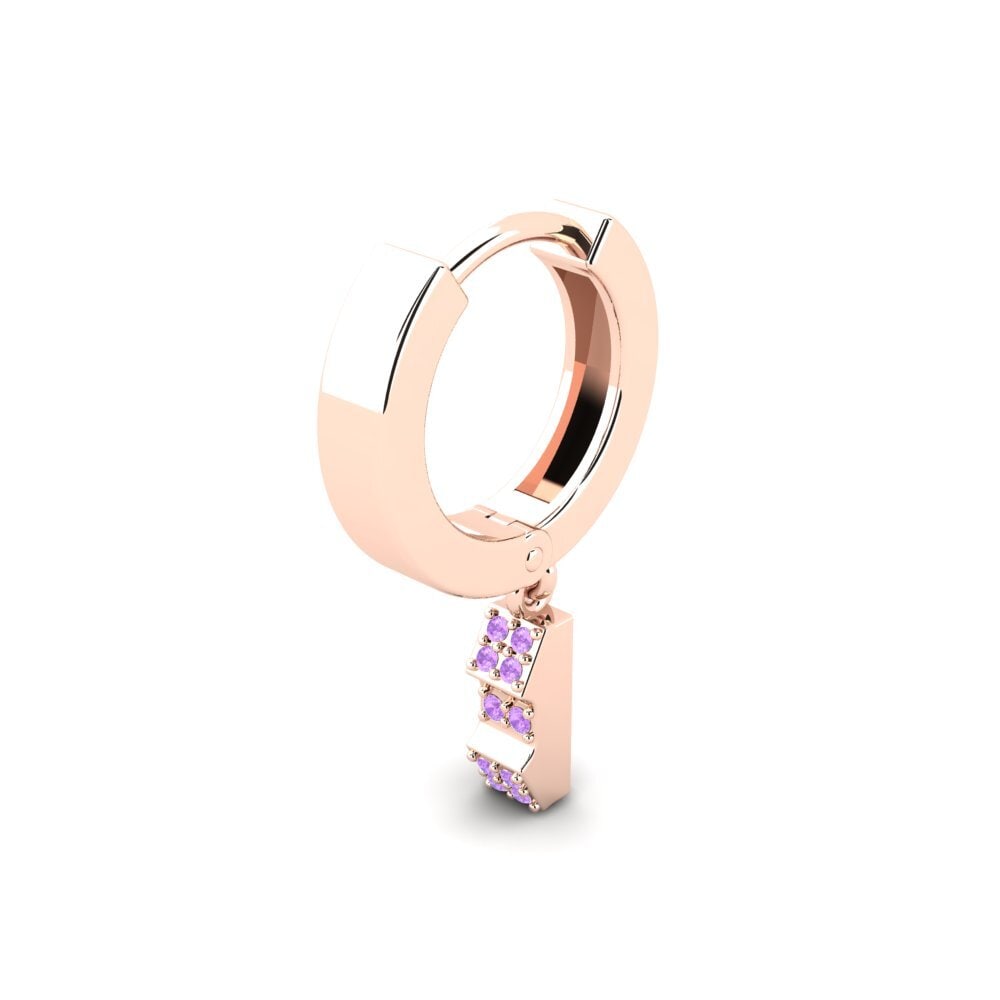 14ct Rose Gold Amethyst Men's Earring Clefable