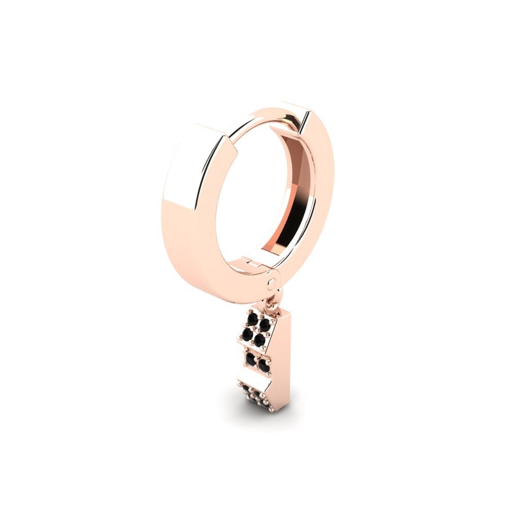 14k Oro Rosa Zafiro negro Pendiente para hombre Clefable