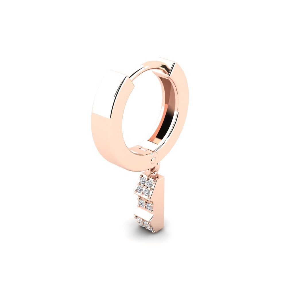 18ct Rose Gold Diamond Men's Earring Clefable