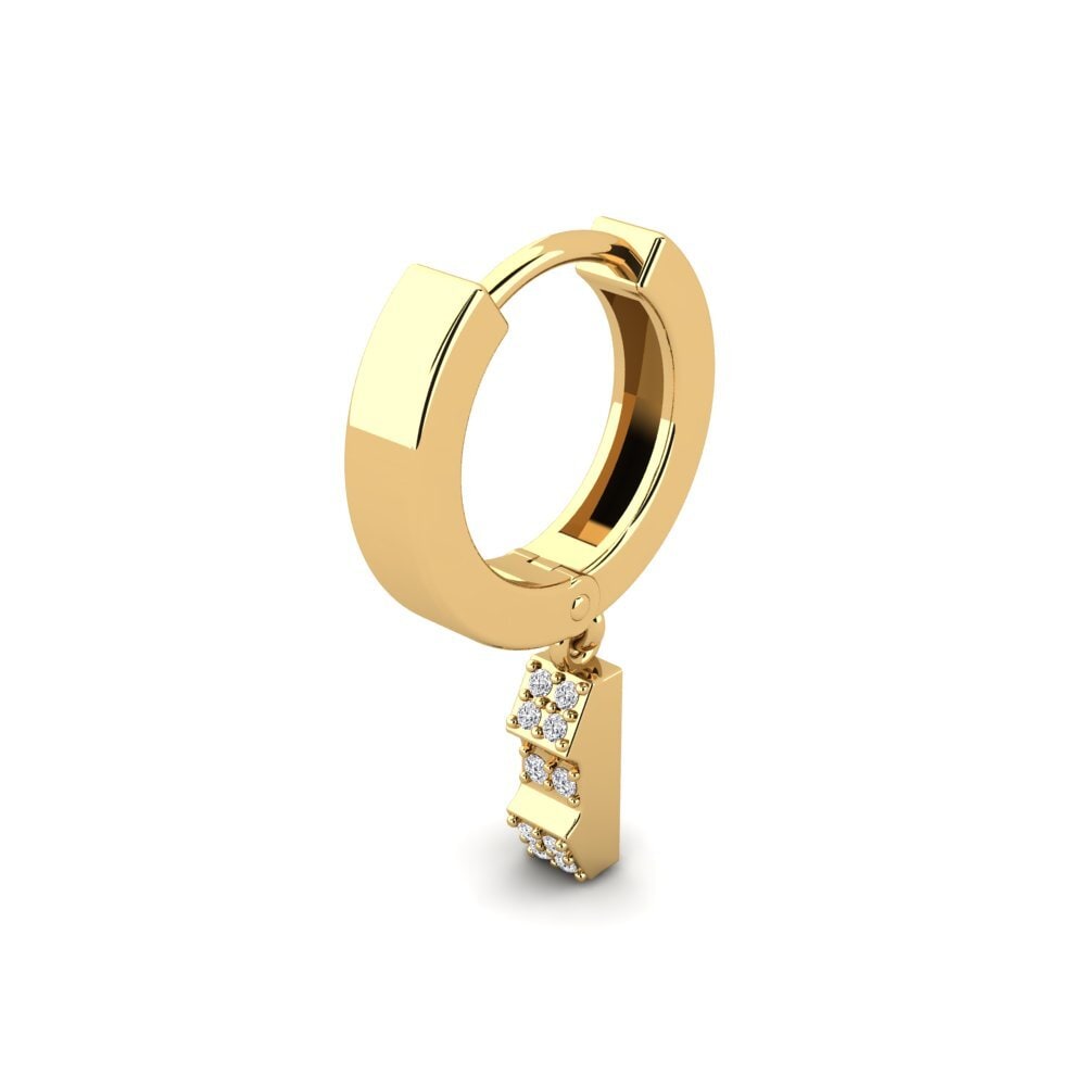9ct Yellow Gold Diamond Men's Earring Clefable