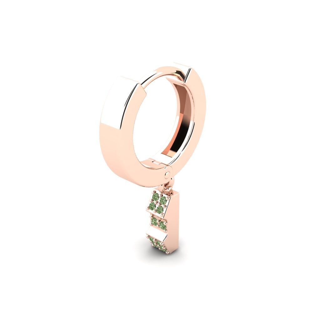 9k Oro Rosa Diamante Verde Pendiente para hombre Clefable