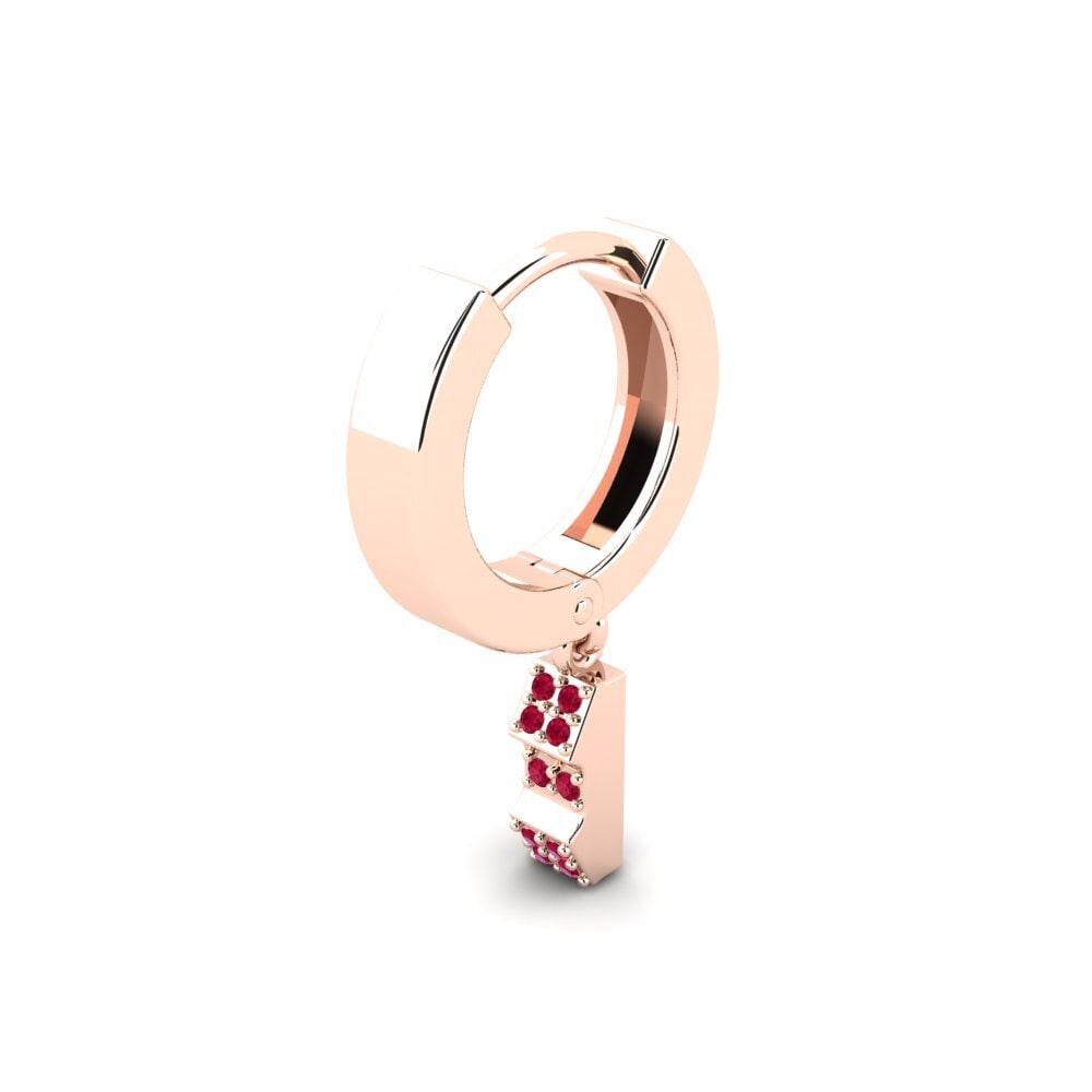 18k Oro Rosa Rubí Pendiente para hombre Clefable