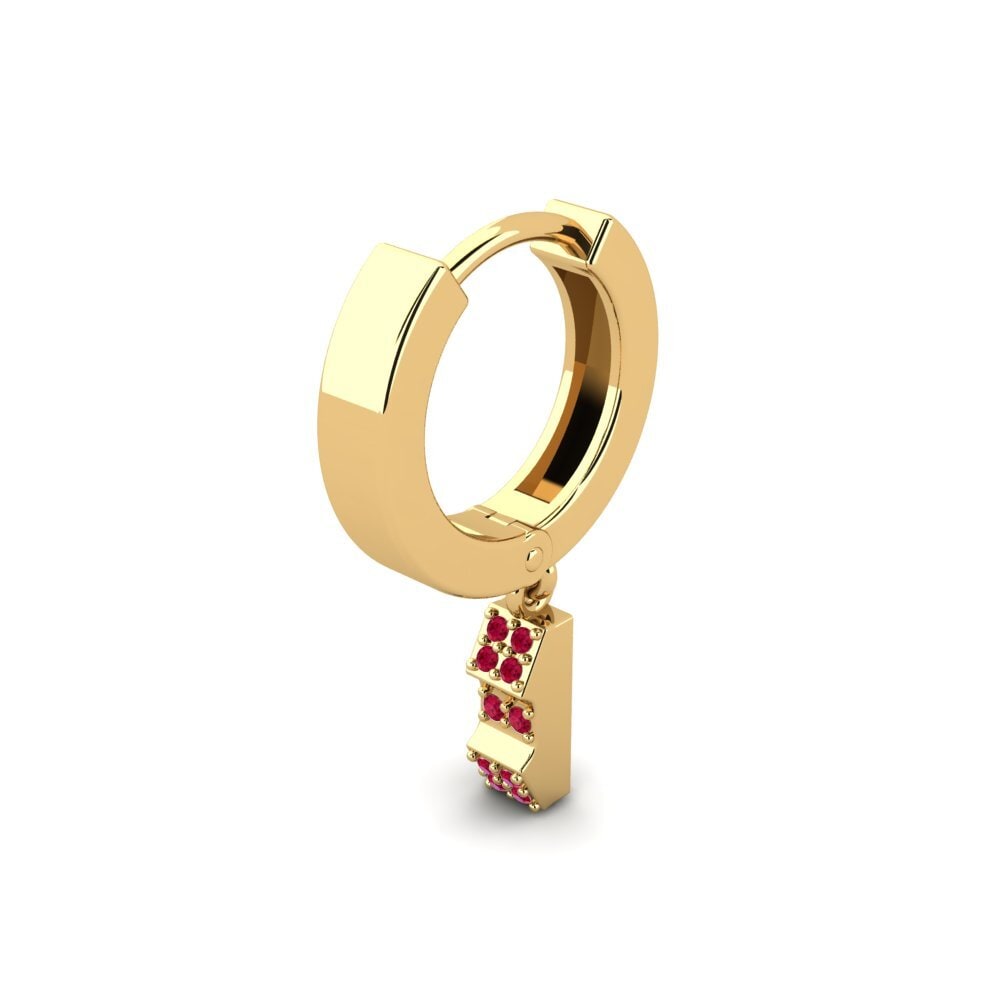18ct Yellow Gold Ruby Men's Earring Clefable