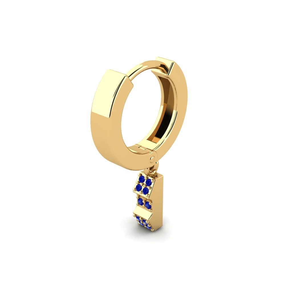 14ct Yellow Gold Sapphire Men's Earring Clefable