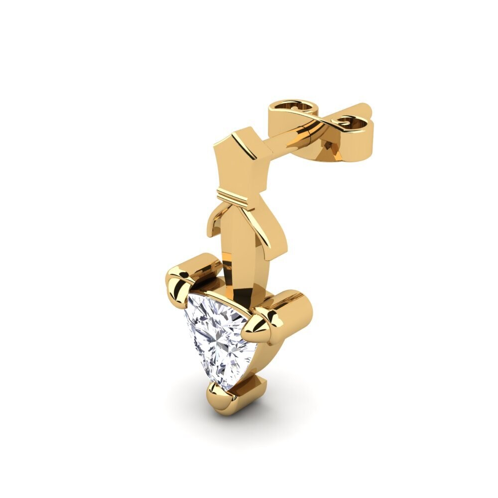 18ct Yellow Gold Lab Grown Diamond Men's Earring Combusken