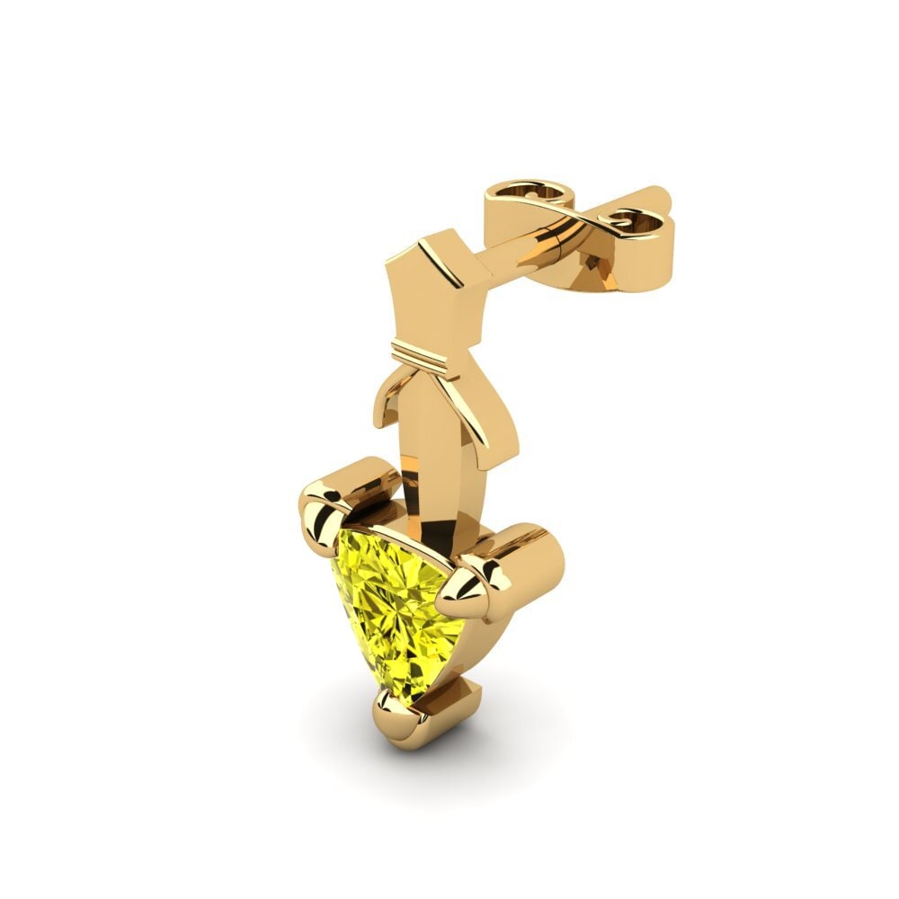 9ct Yellow Gold Yellow Diamond Men's Earring Combusken