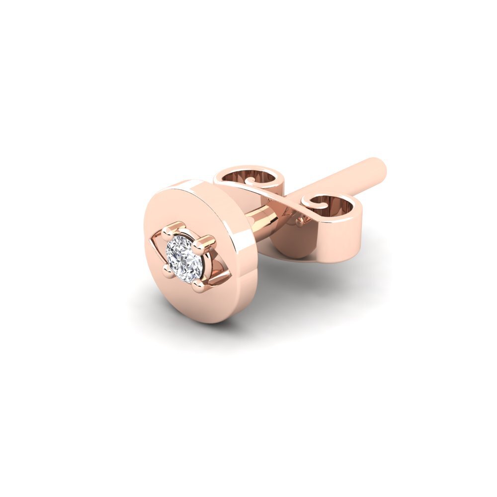 18ct Rose Gold Lab Grown Diamond Men's Earring Copperajah
