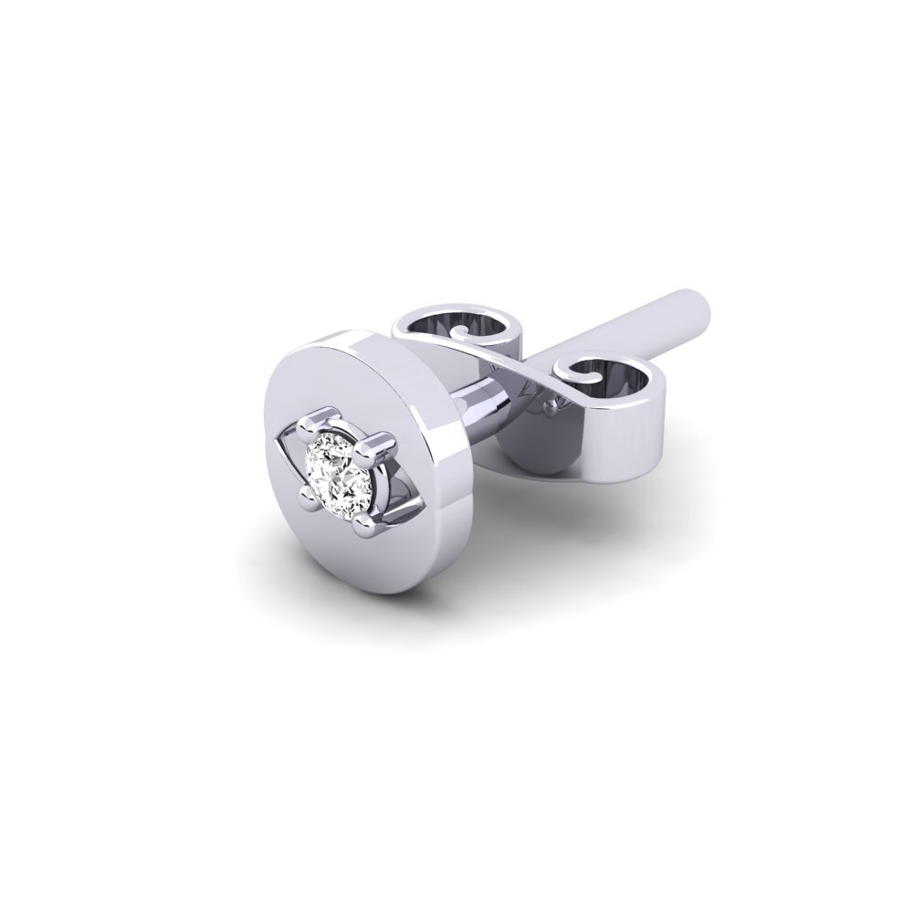 9K White Gold Moissanite Men's Earring Copperajah