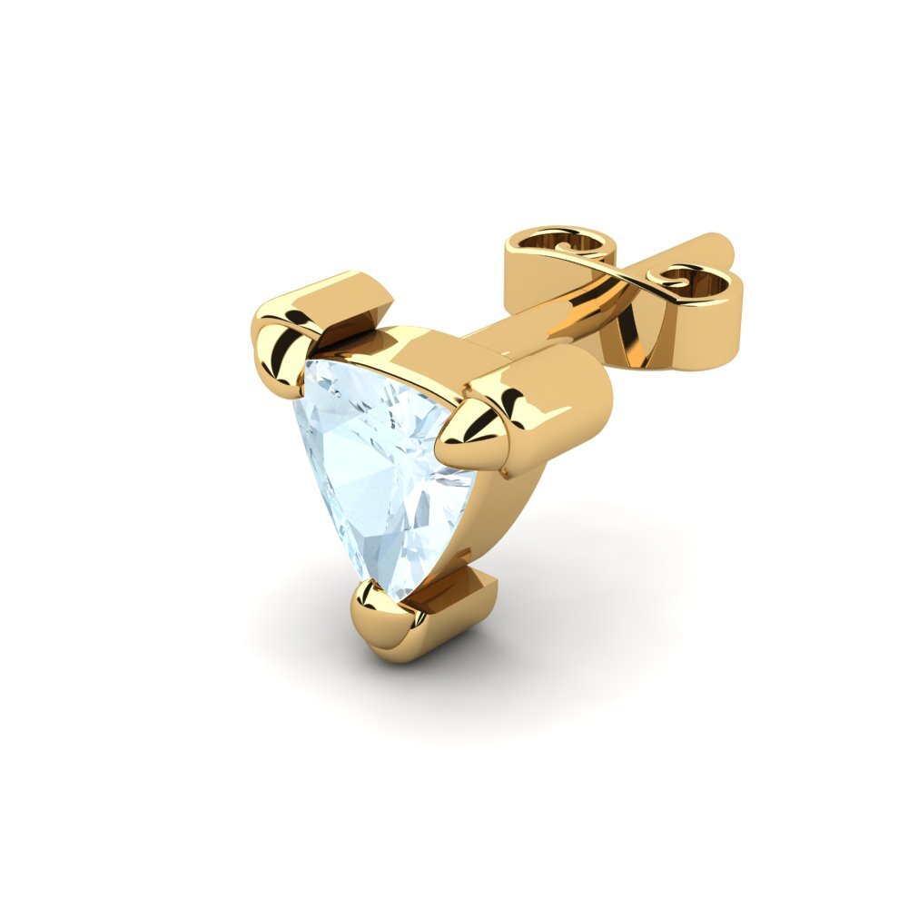 14k Oro Amarillo Aguamarina Pendiente para hombre Cosmoem