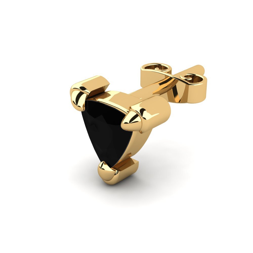 18k Oro Amarillo Diamante Negro Pendiente para hombre Cosmoem