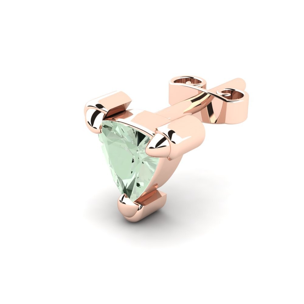 14k Oro Rosa Amatista verde Pendiente para hombre Cosmoem