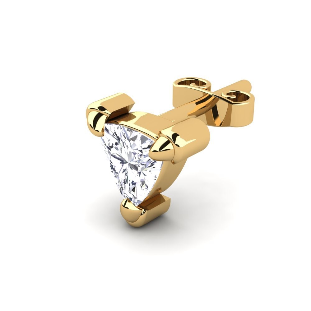 18ct Yellow Gold Lab Grown Diamond Men's Earring Cosmoem