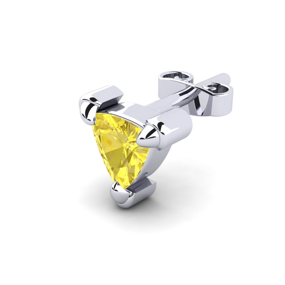 Zafiro amarillo Pendiente para hombre Cosmoem