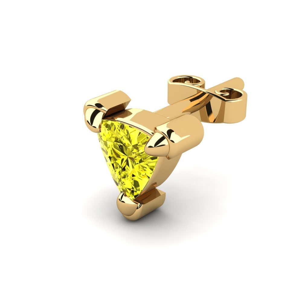 9ct Yellow Gold Yellow Diamond Men's Earring Cosmoem