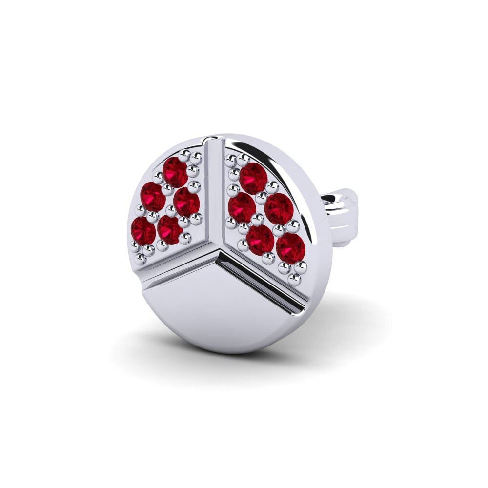 Red Zirconia Men's Earring Crab