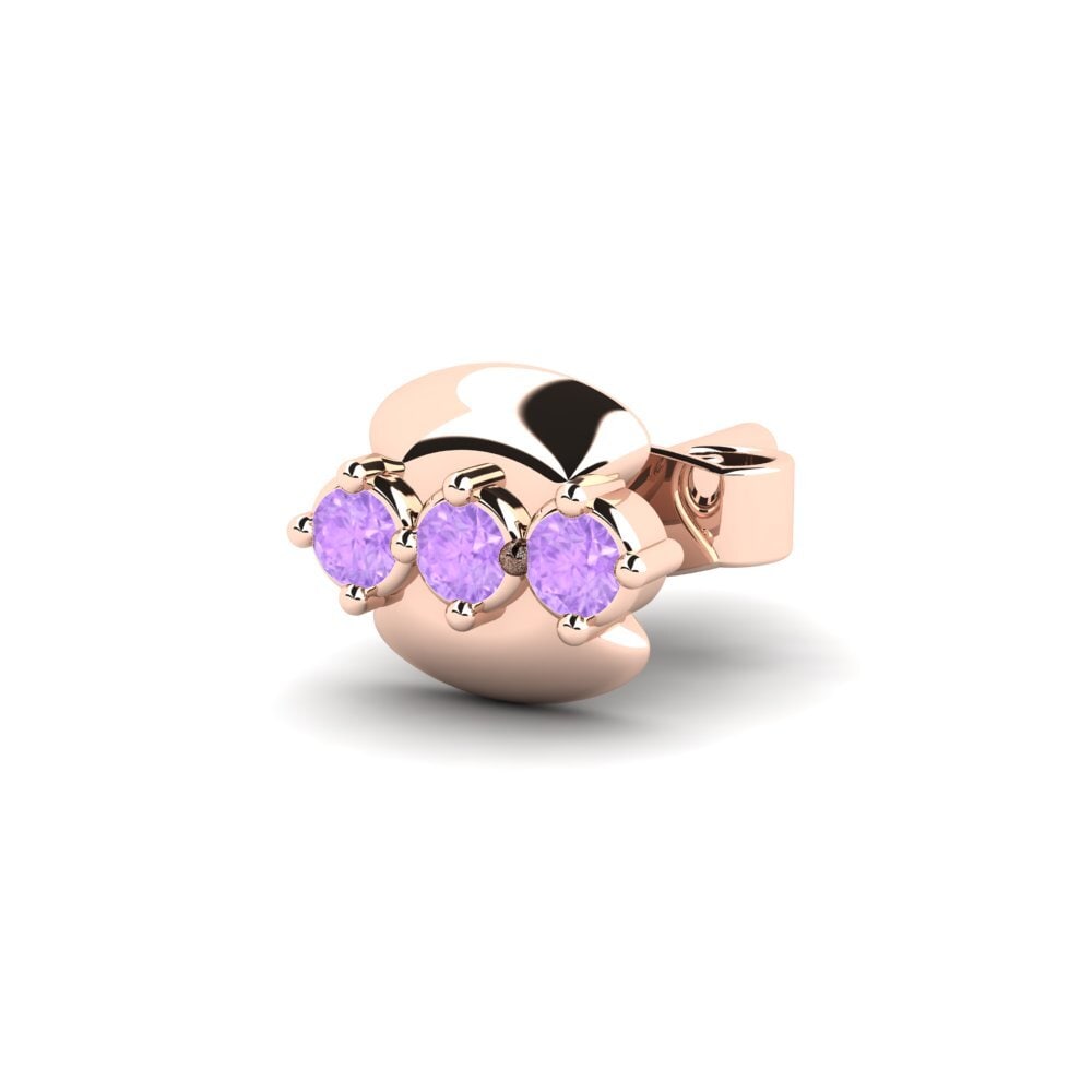 9k Oro Rosa Amatista Pendiente para hombre Crablawler