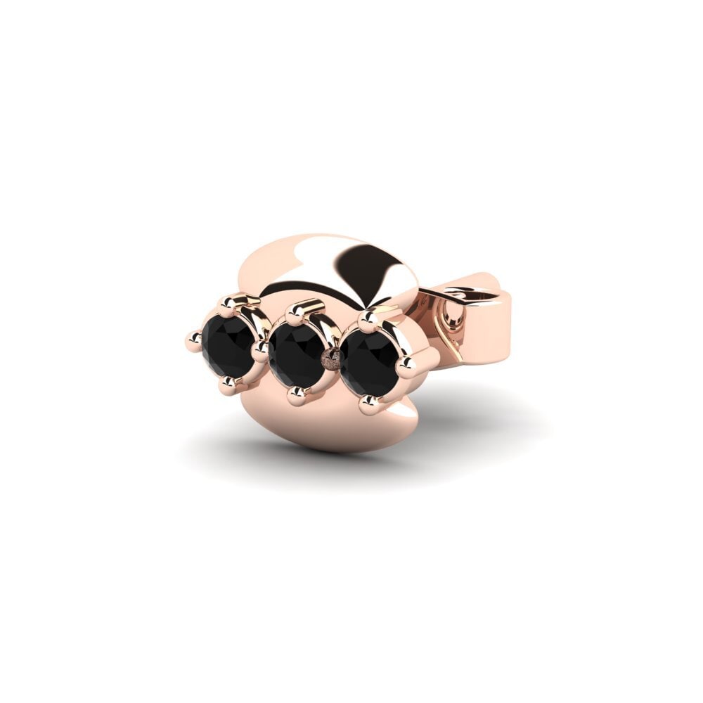 14ct Rose Gold Black Diamond Men's Earring Crablawler