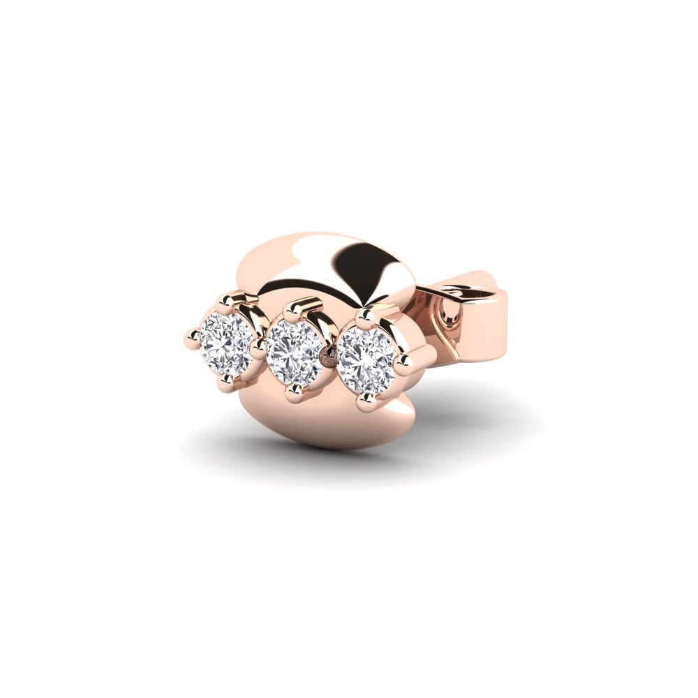 18k Oro Rosa Diamante Pendiente para hombre Crablawler