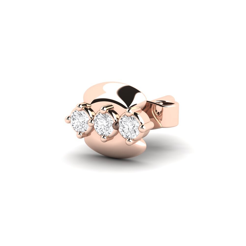 18ct Rose Gold White sapphire Men's Earring Crablawler
