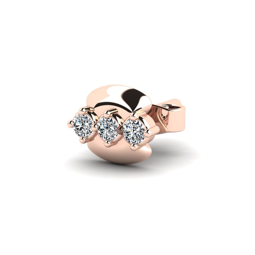 9ct Rose Gold Zirconia Men's Earring Crablawler
