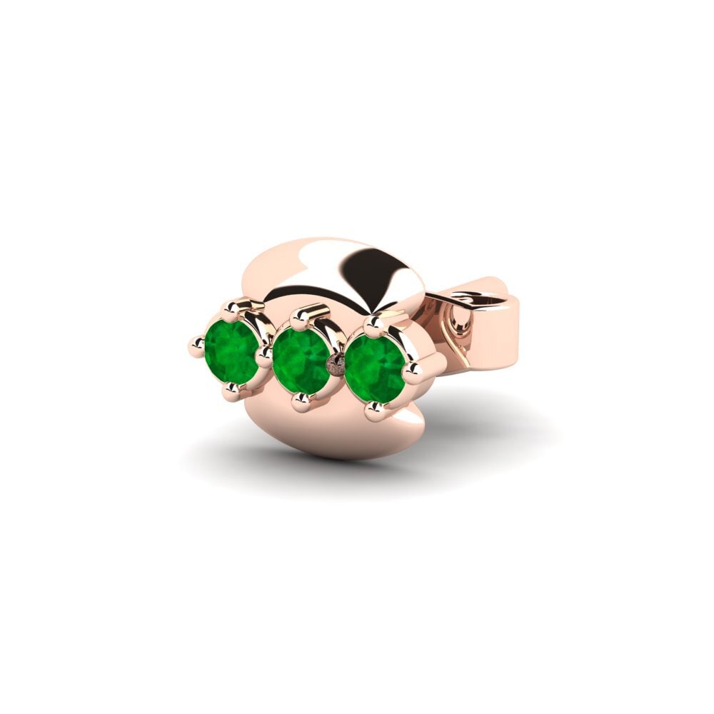 14ct Rose Gold Emerald Men's Earring Crablawler