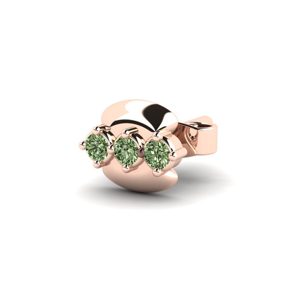 18k Oro Rosa Diamante Verde Pendiente para hombre Crablawler