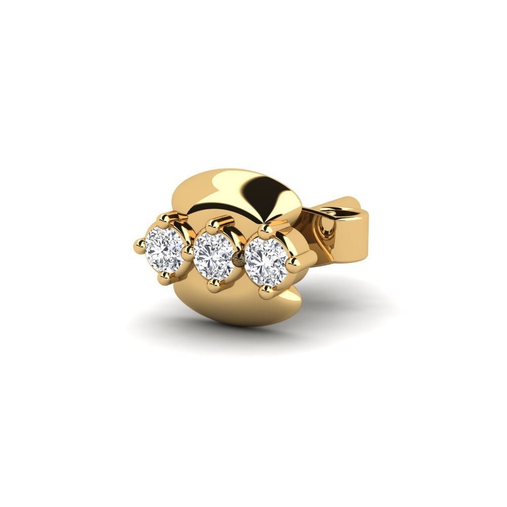 14ct Yellow Gold Lab Grown Diamond Men's Earring Crablawler